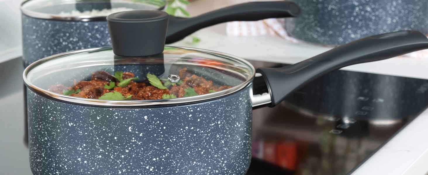 Сковорода Russell Hobbs Nightfall Stone 20 см з антипригарним покриттям, індукційна, з бакелітовою ручкою | Антипригарна, для омлетів