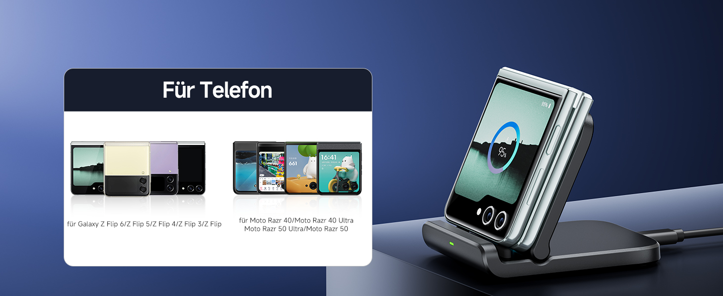 Бездротова зарядка SwanScout для Samsung Galaxy Z Flip 7/7 FE, 6/5/4/3 та Moto Razr 60/50/40 (Ultra), SwanScout 501S (чорний)