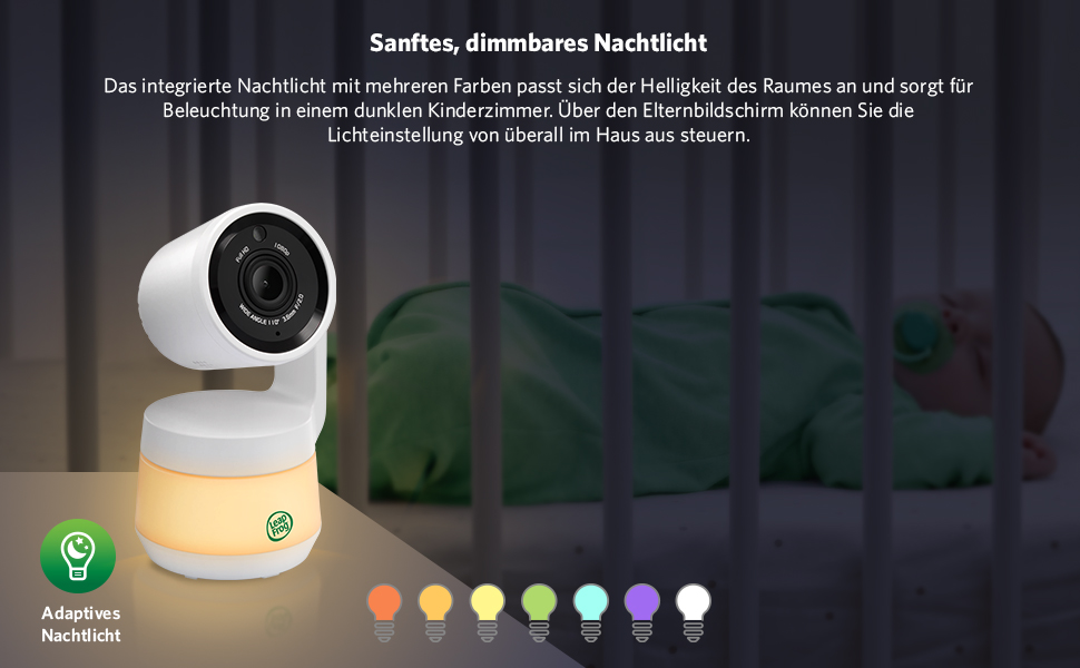 Відеоняня LeapFrog LF2513 без Wi-Fi з IPS екраном 2.8 дюйма, поворотна, з нічним баченням, датчиком температури, радіусом дії 300 метрів та тривалістю роботи батареї 12 годин