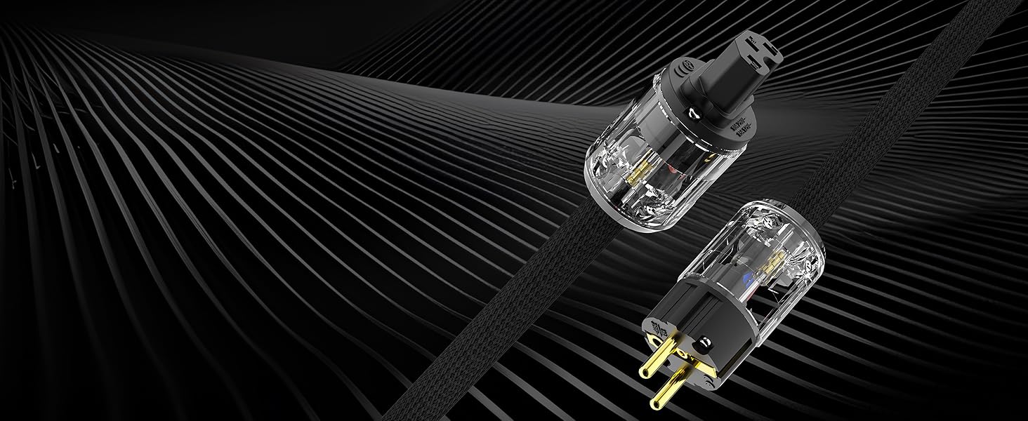 Hi-Fi мережевий кабель Monosaudio P029 1.5м, мідний OFC, High-End кабель живлення EU Schuko — IEC C15 для підсилювача, DVD, сабвуфера та декодера