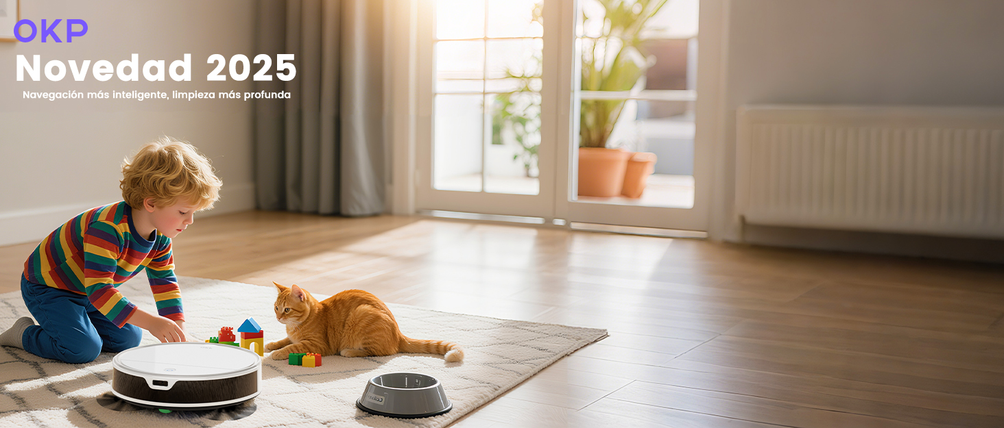 Робот-пилосос OKP K5 Pro: потужність 5000Pa, навігація, HEPA-фільтр, Wi-Fi, для тварин, килимів, твердих підлог