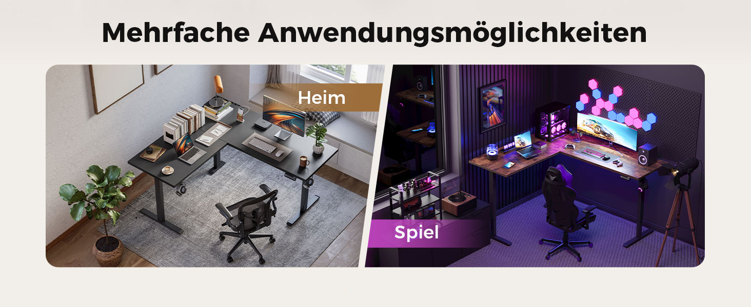 Електричний кутовий стіл Agilestic з регулюванням висоти 160 x 140 см, чорний. Ергономічний стіл для роботи та навчання, комп'ютерний стіл з регулюванням висоти.