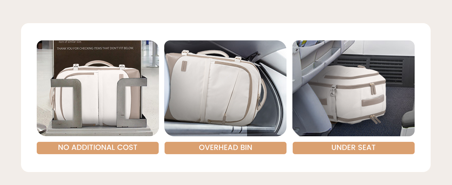 LOVEVOOK Рюкзак для ручної поклажі 40л, для подорожей, з відділенням для ноутбука 17.3 дюймів, з вологостійким відділенням, 45x36x20 см, бежевий/хакі