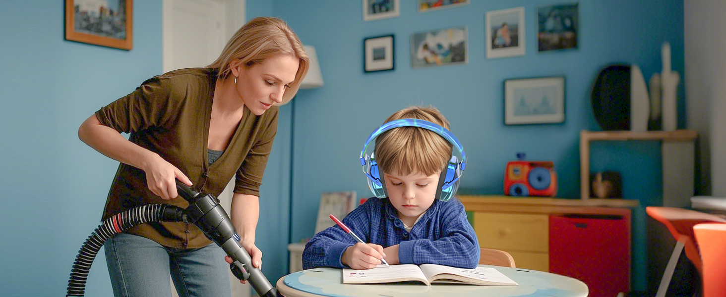 Навушники для захисту від шуму для дітей JYPS, SNR 25dB, блакитні. Захист вух для школи, концерту, будівництва, для аутистів та дорослих