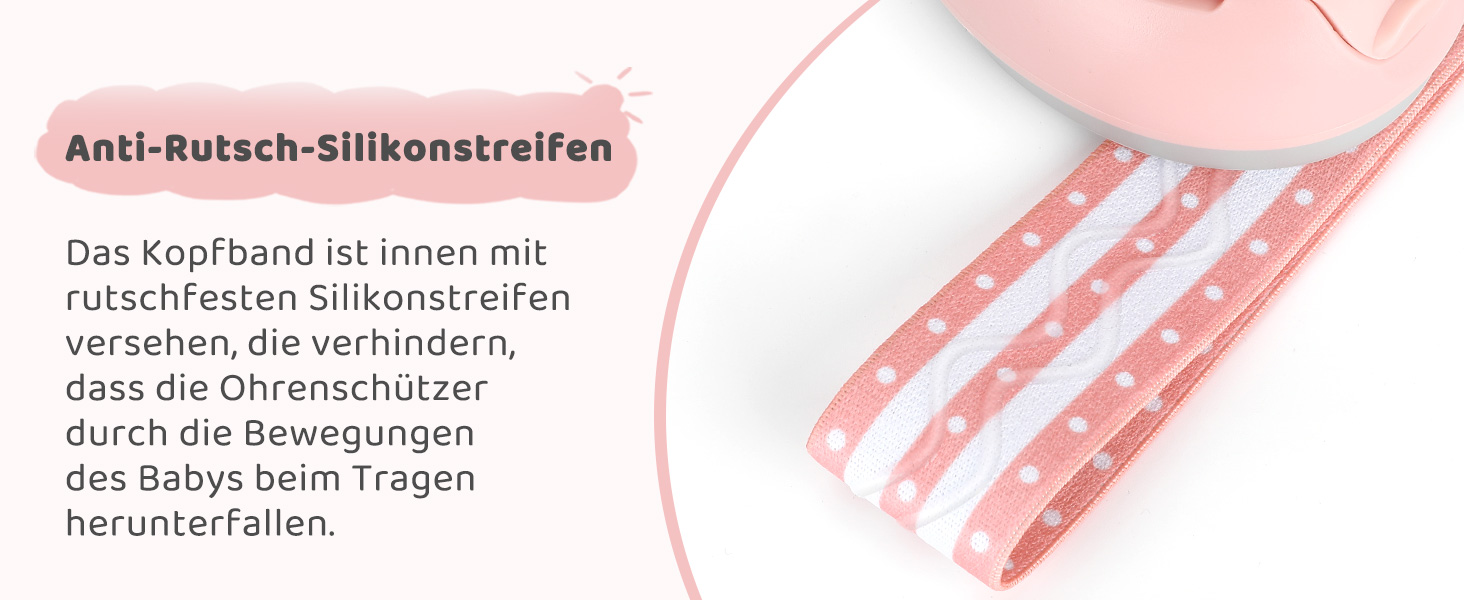 Навушники для захисту від шуму для немовлят 0-2 роки (Рожеві)