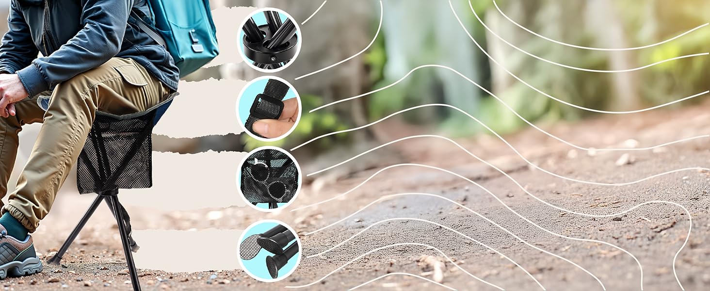 Зручний складаний стільчик для кемпінгу та риболовлі (1 шт.)