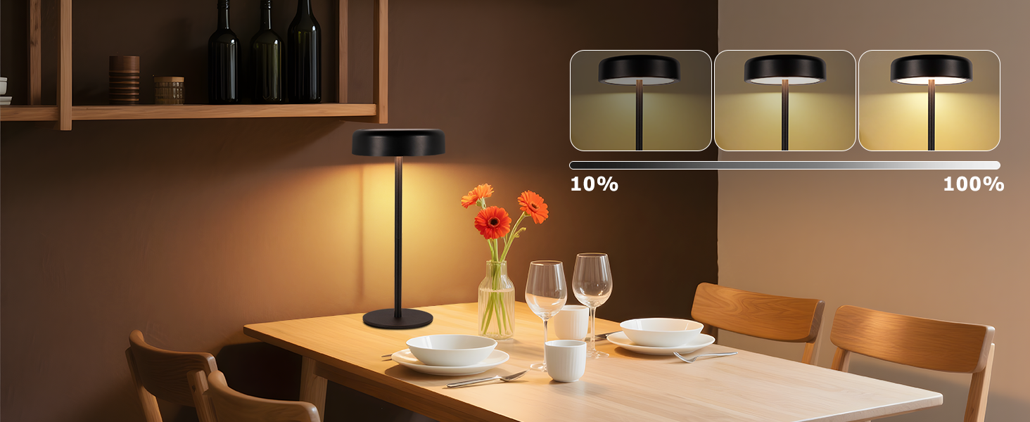 Настільна лампа на сонячній батареї з акумулятором LED, 2 шт, чорна. Бездротова, з димером, USB зарядка, IP44 для дому та вулиці