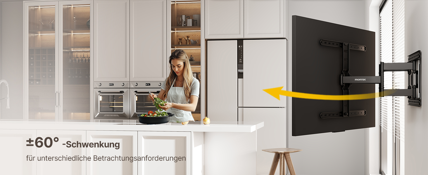 Кріплення для телевізора monTEK Ultra Slim, поворотне, для телевізорів 43-90 дюймів, товщина 1,1 см, VESA 600x400 мм, до 60 кг