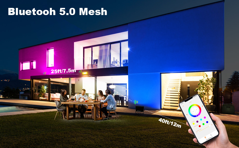 iLC RGB LED прожектор 80 Вт, 16 млн кольорів, таймер, тепле біле світло 2700K, IP66, для вулиці та приміщень, 2 шт.