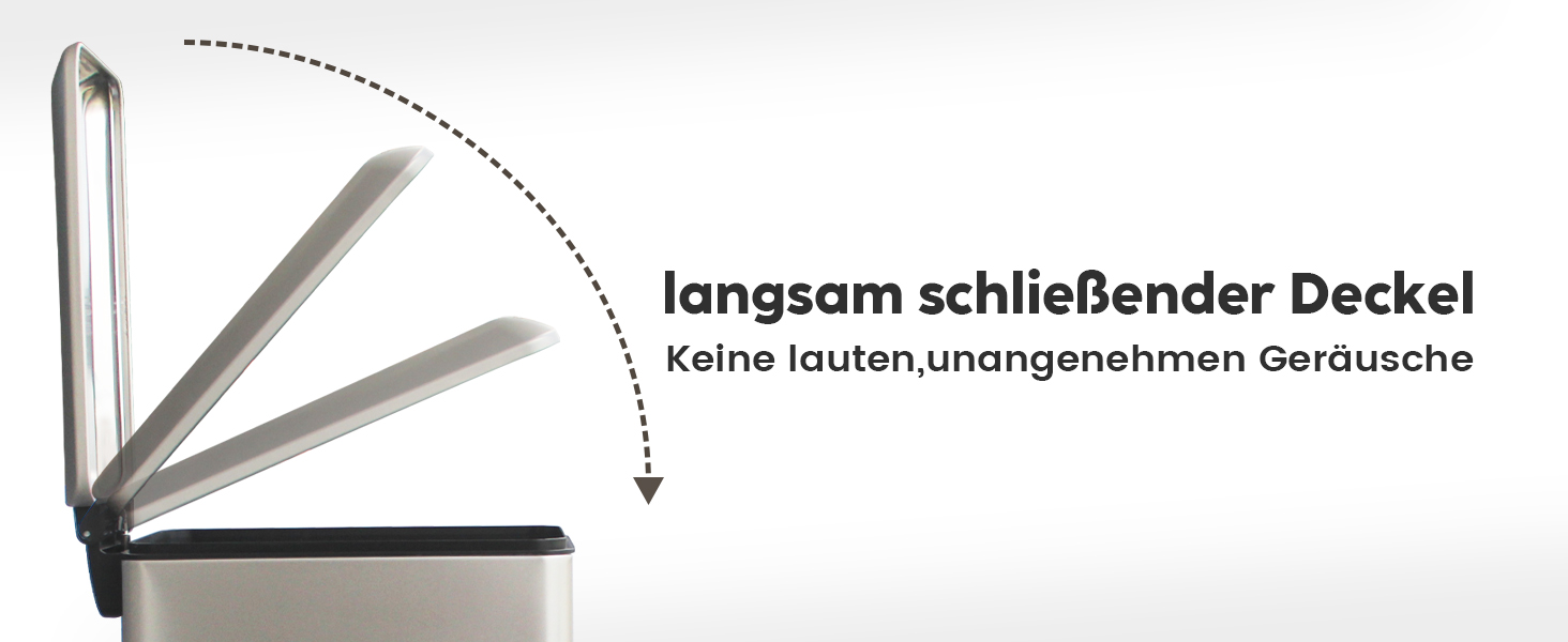 Трюмний смітник для кухні, нержавіюча сталь, 17л, з кришкою та внутрішнім відром