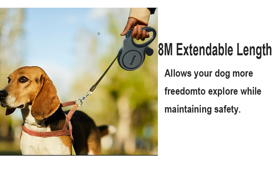 Рулетка для собак 8м, висувна повідка для собак середніх та великих порід до 50 кг, повідка-рулетка, подарунок для собаки (сірий/чорний, 8 м)