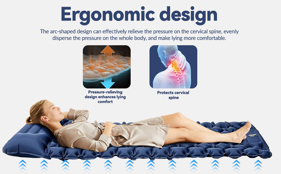Саморозгортальний килимок Isomatte 8 см, Ultraleicht з подушкою та насосом для ніг, 198 x 68 см, портативний, компактний, для кемпінгу, подорожей, піших прогулянок