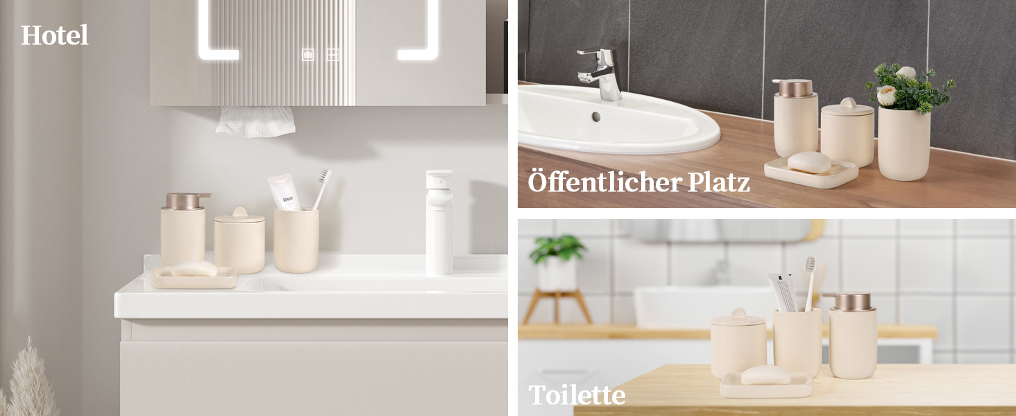 Набір для ванної кімнати з кераміки, 4 шт., аксесуари для ванної кімнати, органайзер з дозатором мила, мильниця, стакан для зубної щітки, контейнер для ватних паличок, преміум-декор для ванної кімнати, абрикосовий колір