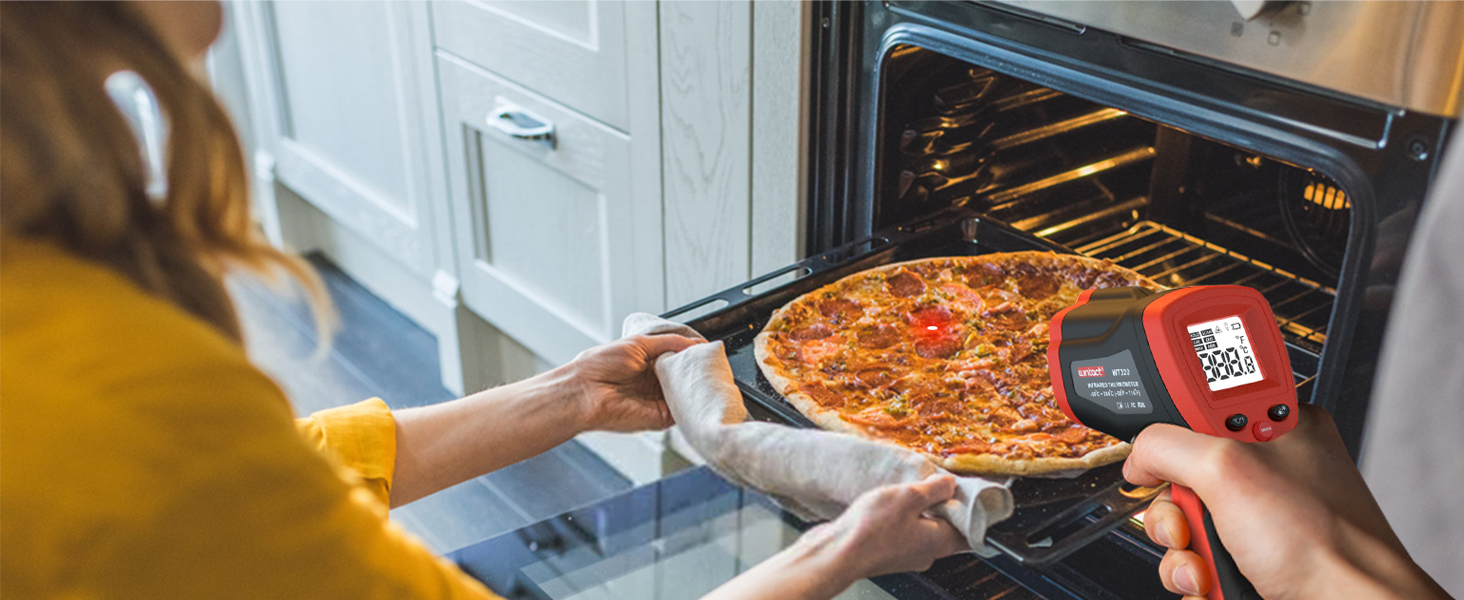 Інфрачервоний термометр Wintact -50℃ - 590℃, цифровий, безконтактний, для кухні та піци, WT320
