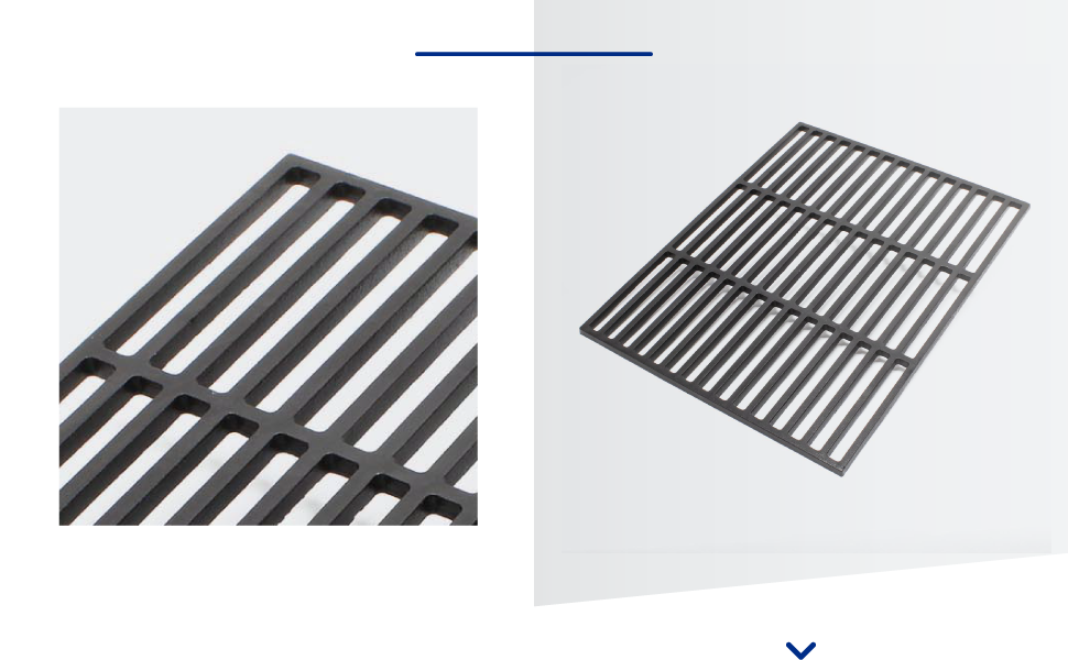 Чорний чавунний гриль-роштва для вугільного та газового гриля Wiltec, для BBQ, емальований гриль-вставка (45 x 35 см)