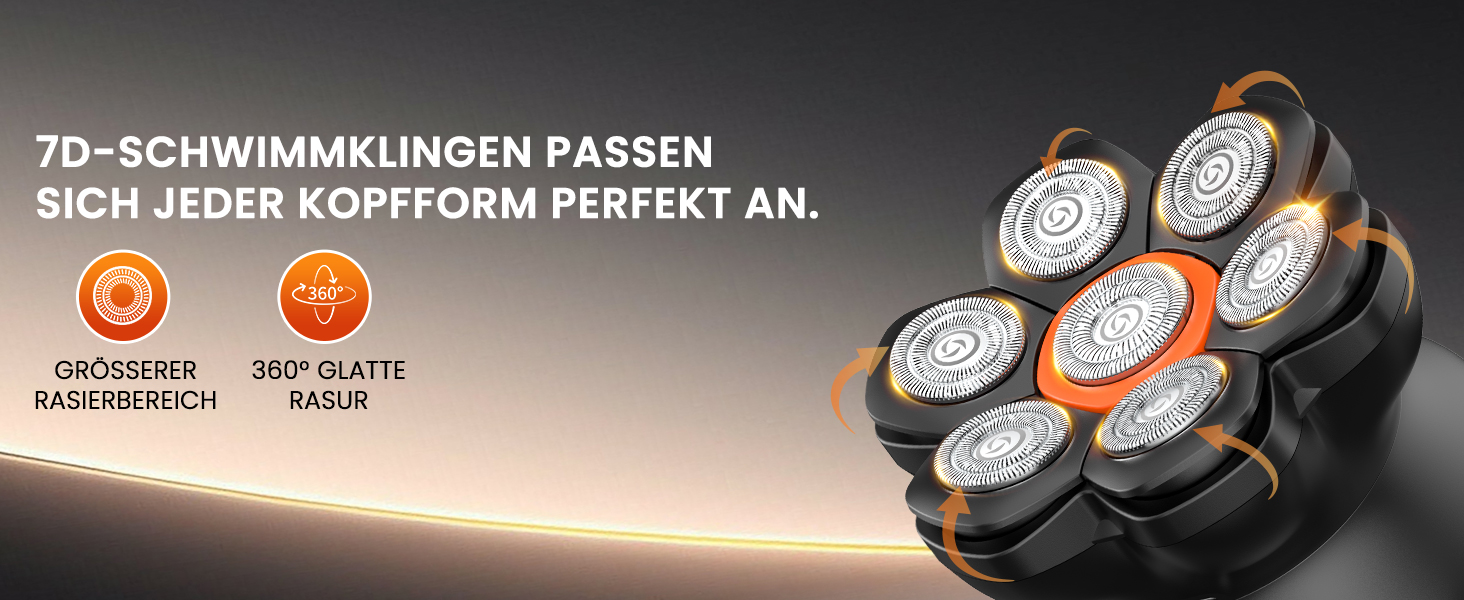 MAXGROOM Голєва машина для чоловіків, 7D Голєва головка, водонепроникна IPX6, плаваюча головка, LED-дисплей, для подорожей та дому, USB-C зарядка, чорний