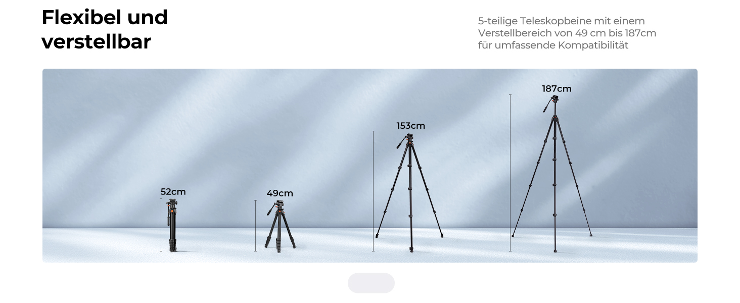 Штатив для камери K&F Concept з гідравлічною головою, алюмінієвий компактний штатив для DSLR, відеоштатив 187 см з тримачем для смартфона та планшета