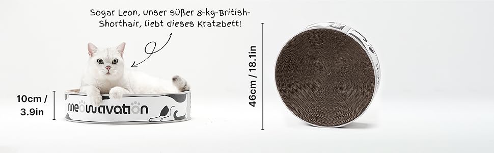 Котячий когтетоп круглий XL з переробленої гофрокартону, 46 см, з котячою м'ятою