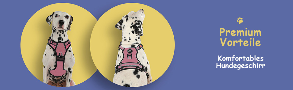 Нагрудник для собак FURRYFECTION Anti-Zug, безпечний, для маленьких собак та цуценят, світловідбиваючий, рожевий