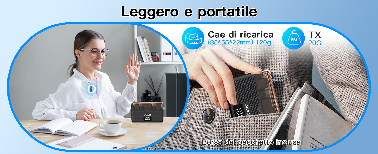 Мікрофон-петличка 3-в-1 для iPhone, Android, камери: бездротовий мікрофон з шумозаглушенням, 45 годин роботи, цифровий дисплей, кейс для зарядки, відеозйомка, стрімінг