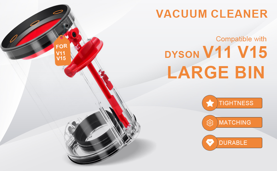 Dyson V11 V15 Filter Bin Assembly - Dust Container Replacement for SV14 SV17 SV15 SV22 SV28 - 970050-01 & 965443-01