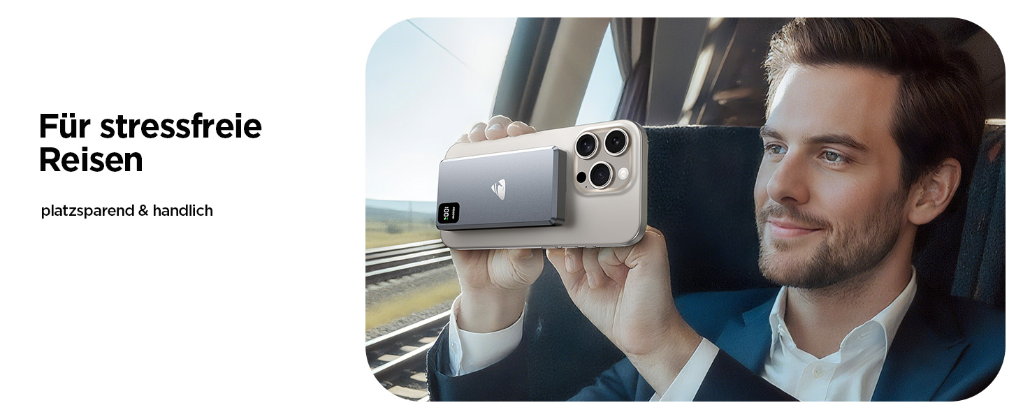 Портативний зарядний акумулятор Powerbank з MagSafe, 5000mAh, 20W PD, 15W Wireless, USB-C, для iPhone, AirPods (Сірий)