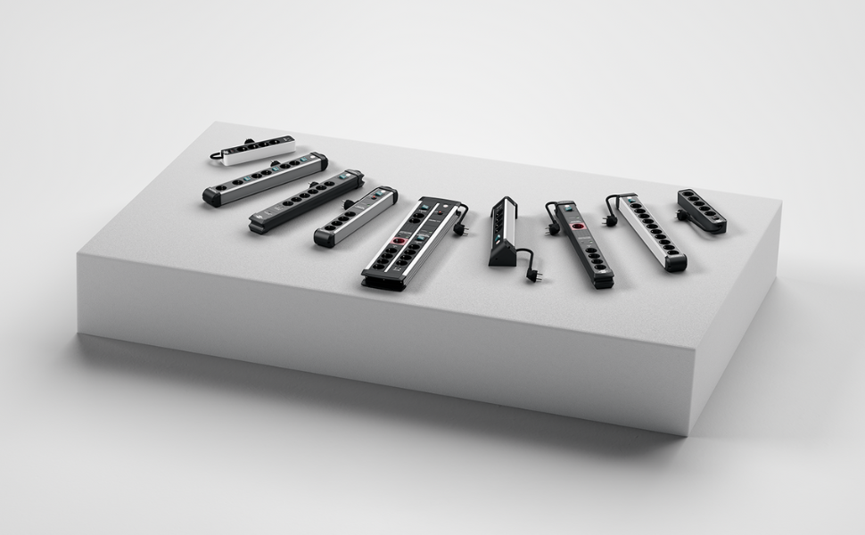 Смуга розеток Brennenstuhl Bremounta 5-fach з USB-C та вимикачем, чорна (для монтажу на стіну, 2x USB-C, 3м кабель)