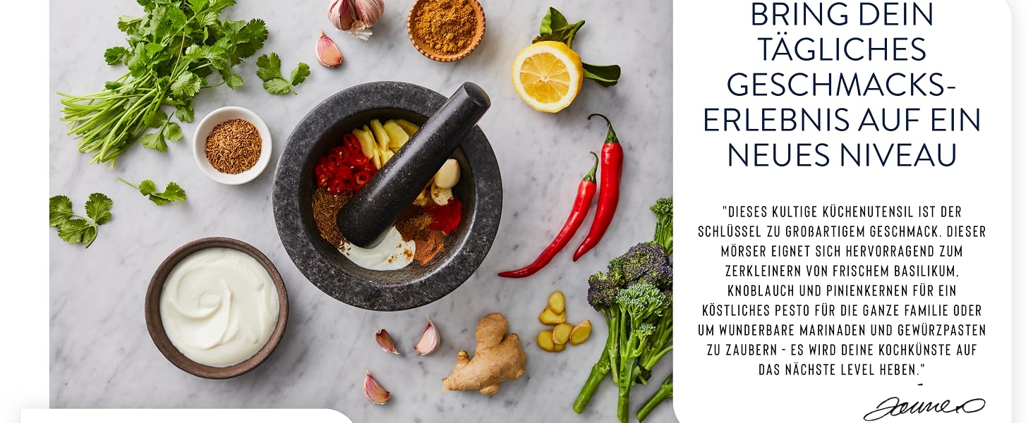 Ступка з матовою гранітною поверхнею Jamie Oliver by Tefal, 14.5 см, для подрібнення трав та спецій, K1823155