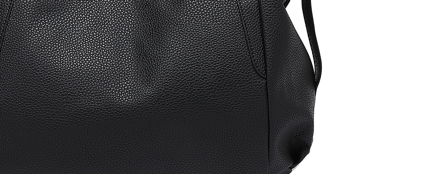 Сумка жіноча Miss Lulu велика шопер-тоут з м'якої PU шкіри бежевого кольору, сумка через плече середнього розміру