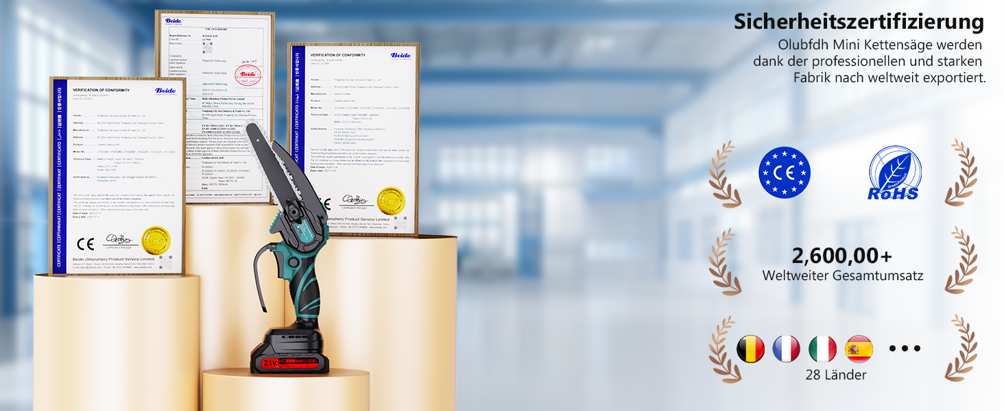 Акумуляторна міні-пилка Olubfdh 4000mAh, 6 дюймів, з автоматичним змащенням, 2 акумулятори 2000mAh, для стрижки гілок та дерева