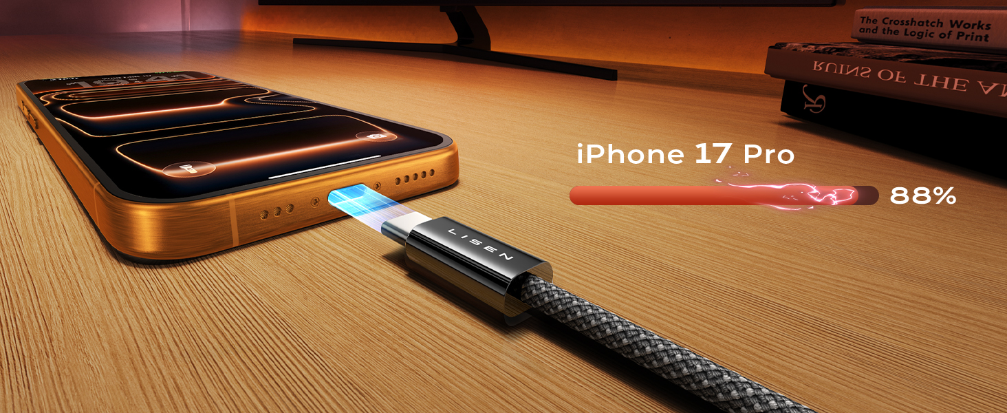 Набір USB-C кабелів LISEN 60W (4 шт.): 0.5м, 1м, 1м, 2м. Підтримка PD 3.0. Сумісний з iPhone, Switch, Samsung, Pixel, MacBook, iPad, Xiaomi. Чорний.