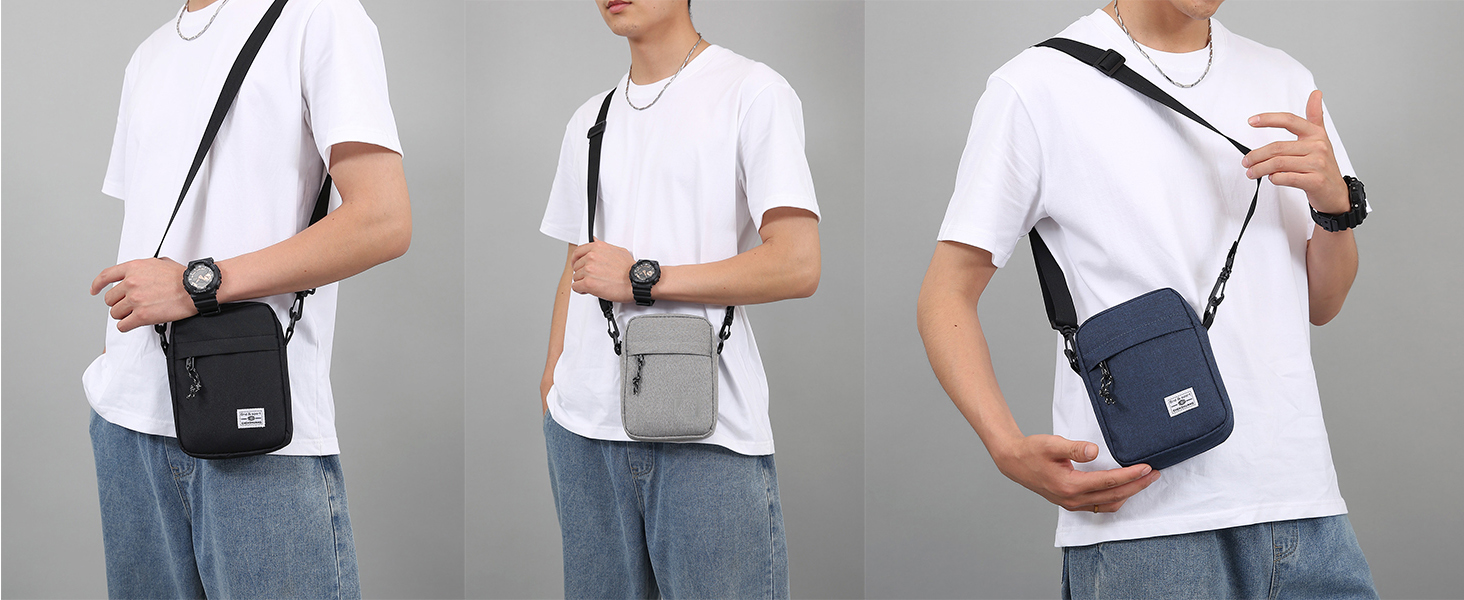 Чоловіча сумка через плече ANPTER: шкіряна, вінтажна, месенджер, через плече, для телефону (колір: коричневий)