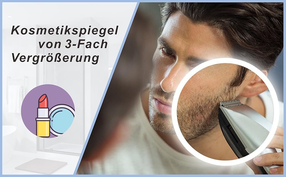 Дзеркало для ванної кімнати AQUABATOS LED 50x70 см з підсвічуванням, сенсорним вимикачем, регулюванням температури світла (6400K), IP44, CE, енергозберігаюче.