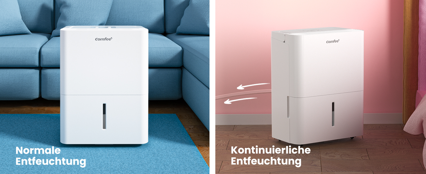 Осушувач повітря Comfee 10 л/24 год для приміщень до 40 м³, LED-дисплей, автоматичне осушення, проти вологи та плісняви, R290