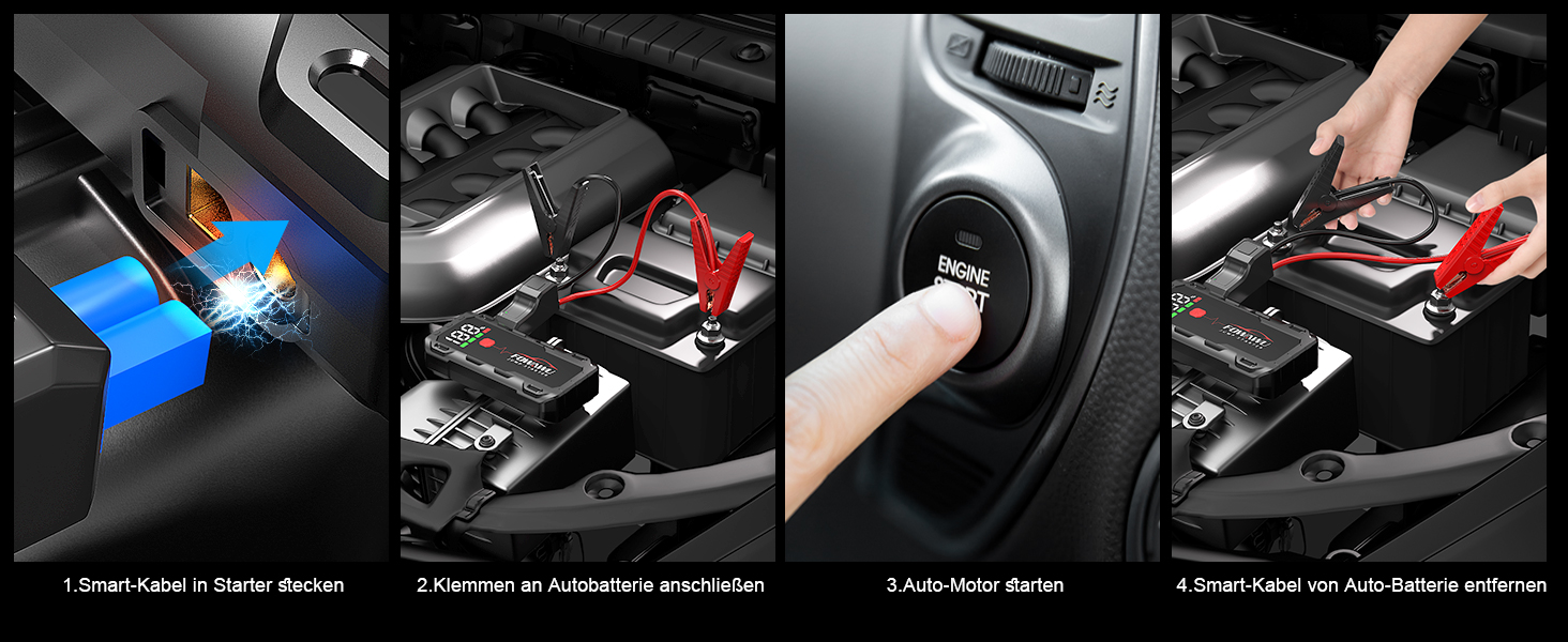 Powerbank FOWAWU 7000A 22800mAh з автостартом та LED-ліхтариком для автомобіля, мотоцикла, газонокосарки