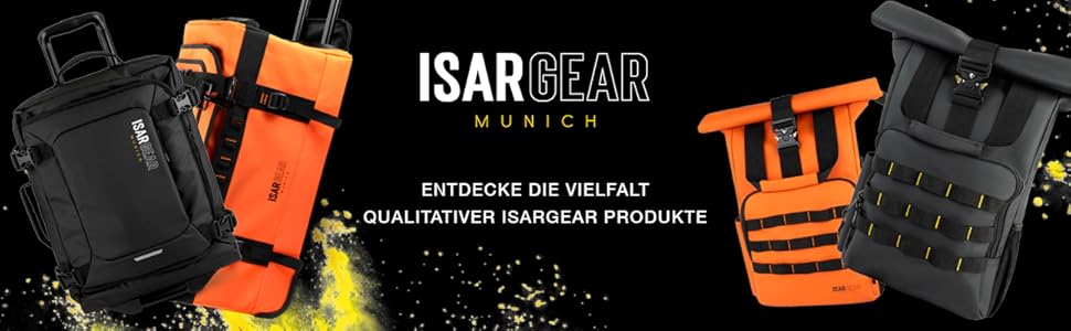 Чемодан ручної поклажі Isar Gear® з 2 колесами (50x35x20 см) - Легкий дорожній чемодан 20 літрів з тканини, ручний ролер, м'який кейс (Softcase) чорного кольору з колесами, висота 50 см