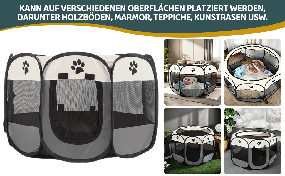 Складана вольєр для цуценят та котів 74x74x43 см - сірий. Підходить для собак, котів, кроликів.