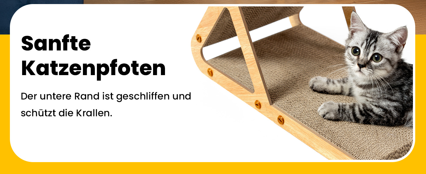 Кігтеточка для котів з коробкою та 4 змінними шарами з картону - велика кігтеточка з міцного гофрокартону, двосторонні шари з картону з наклейками - місце для відпочинку котів у квартирі, захист меблів. Велика коробка для котів + 4 кігтеточки + наклейки (Велика, A-Frame)