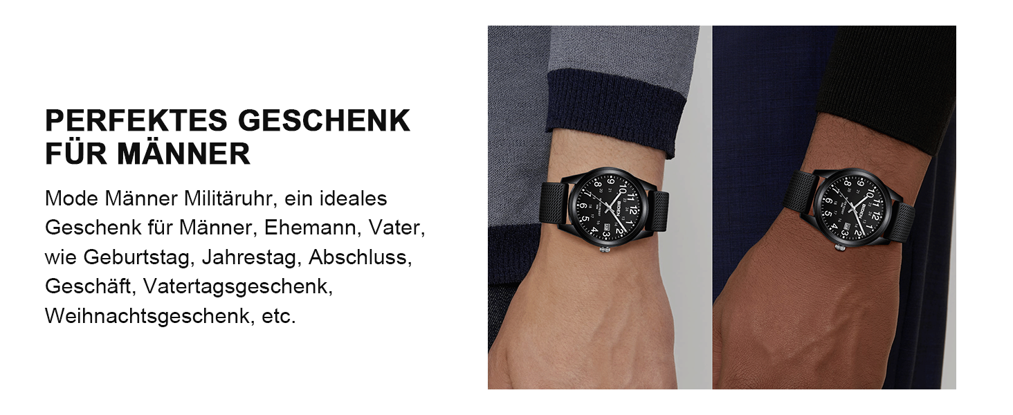 Чоловічий годинник: аналоговий кварцовий годинник на зап'ясті, водостійкий, модель R015, чорний колір