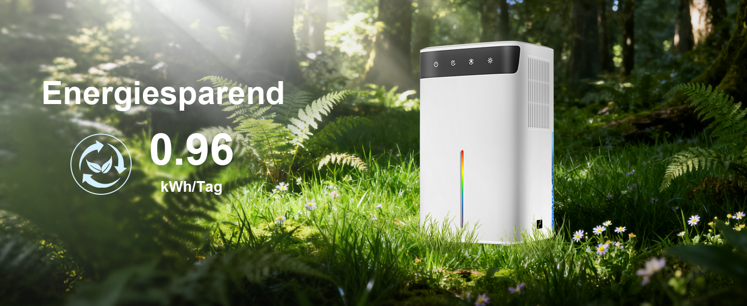 Електричний осушувач повітря 2600 мл з тихим режимом та підсвіткою, захист від замерзання. Ідеально для кухні/підвалу