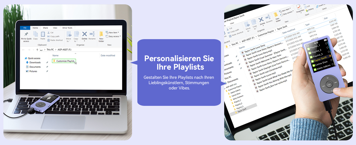 MP3 плеєр AGPTEK 32GB Bluetooth 5.3, 1.8