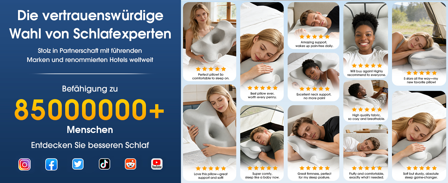 Подушка ортопедична BOYUNSHI з піни Memory Foam для сну на боці, спині та животі. 2 знімні охолоджуючі чохли, 2 висоти.
