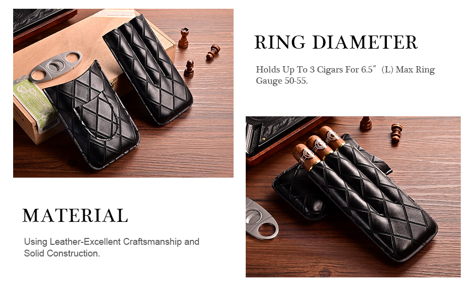 Вишуканий тютюнець CIGARLOONG: шкіряний футляр для сигар з 3 відділеннями та різаком з нержавіючої сталі (колір: коричневий)