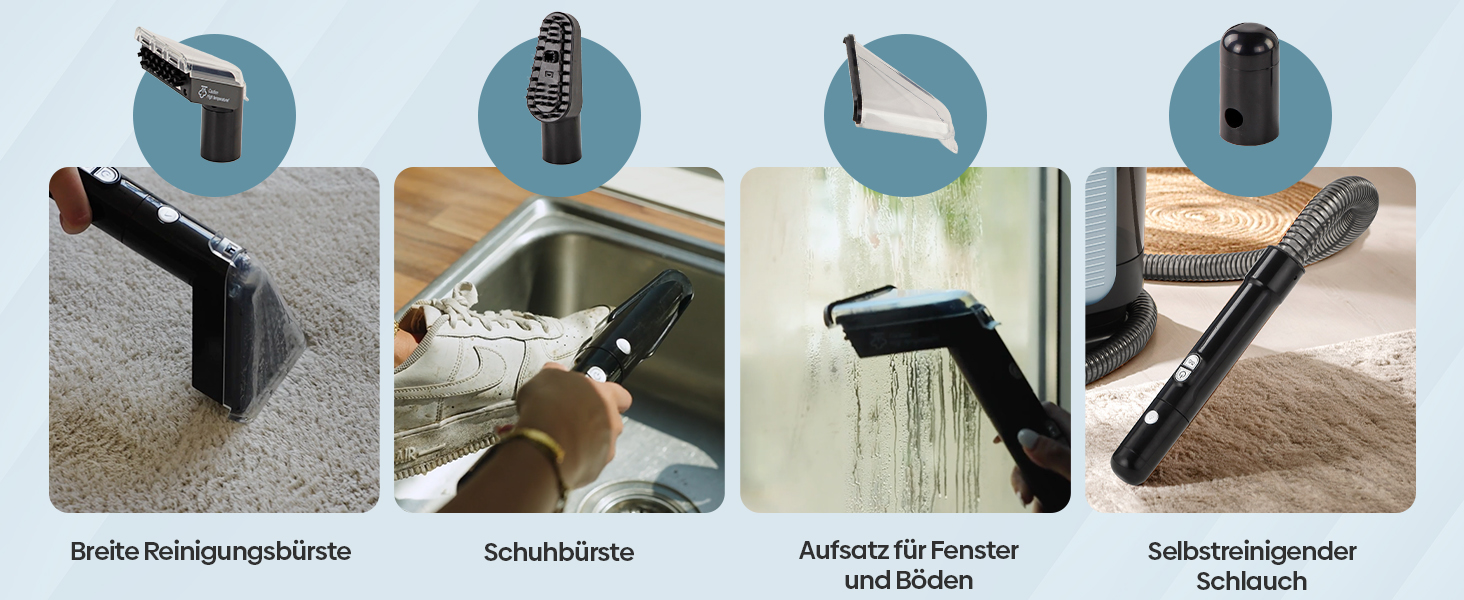 Olvy Teppichreiniger PRO: професійний пароочисник для килимів, диванів та матраців – 1650W, з миючим засобом