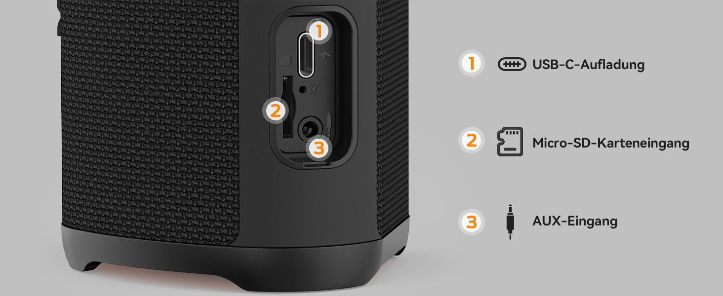 Портативна Bluetooth-колонка Oraolo, бездротова музична система, чорна