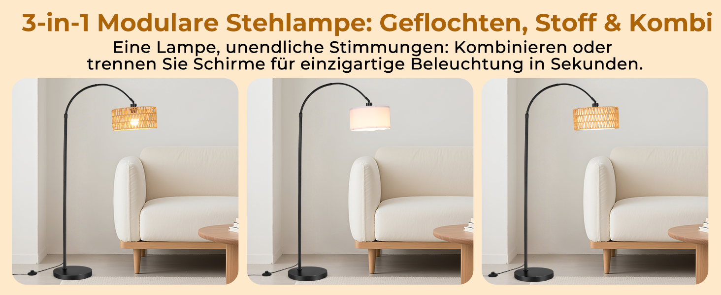 Торшер для вітальні Stehlampe 9W LED з димером, пульт ДУ, лампа E27, чорний. Арка, підлоговий світильник для спальні, офісу