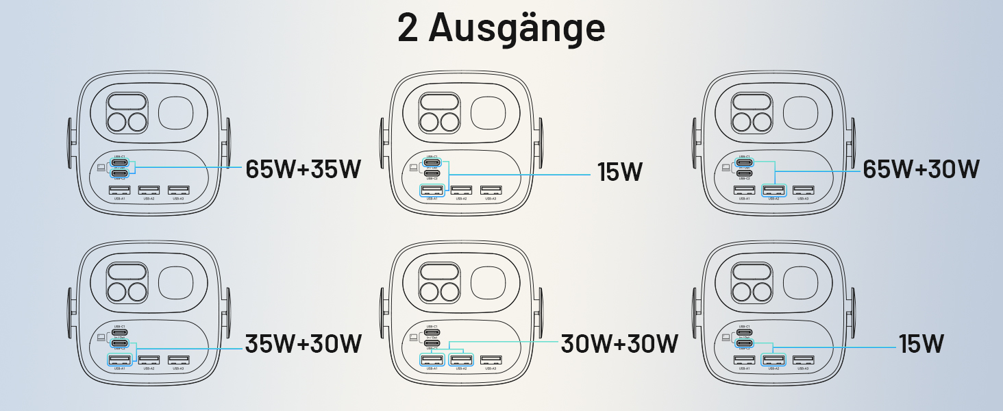Power Bank Selore&S 60000mAh 100W з 5 портами USB-C для iPhone, Samsung, MacBook, iPad Pro, Switch, Steam Deck, Surface Go (Сірий)