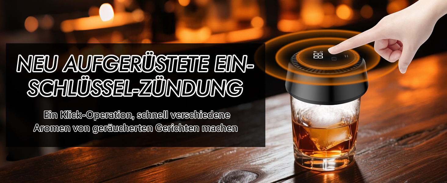 Електричний набір для копчення віскі, коктейльний дим-сет з LED-підсвічуванням, ретро-набір для копчення з 6 дерев'яними чіпсами, USB-C перезарядна аксесуар для віскі та бурбону