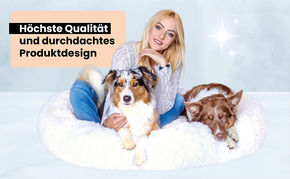 Кругле ліжко для собак Donut - Оригінал - Миється [L, 100см, сірий] М'яке ліжко для собак, корзина для собак, ліжко з плюшу для великих, середніх та маленьких собак. Сірий колір, розмір L - 100см