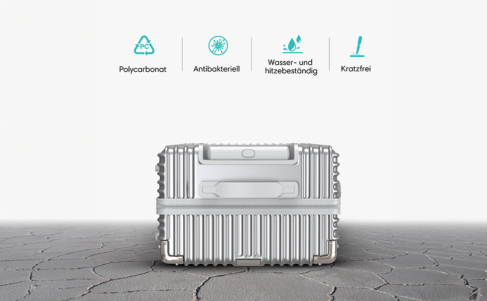 Набір валіз Voyagoux 3 в 1: 39L, 71L, 113L, з жорстким корпусом, TSA-замком, ABS, 4 колеса 360°, сріблясті, міцні та легкі